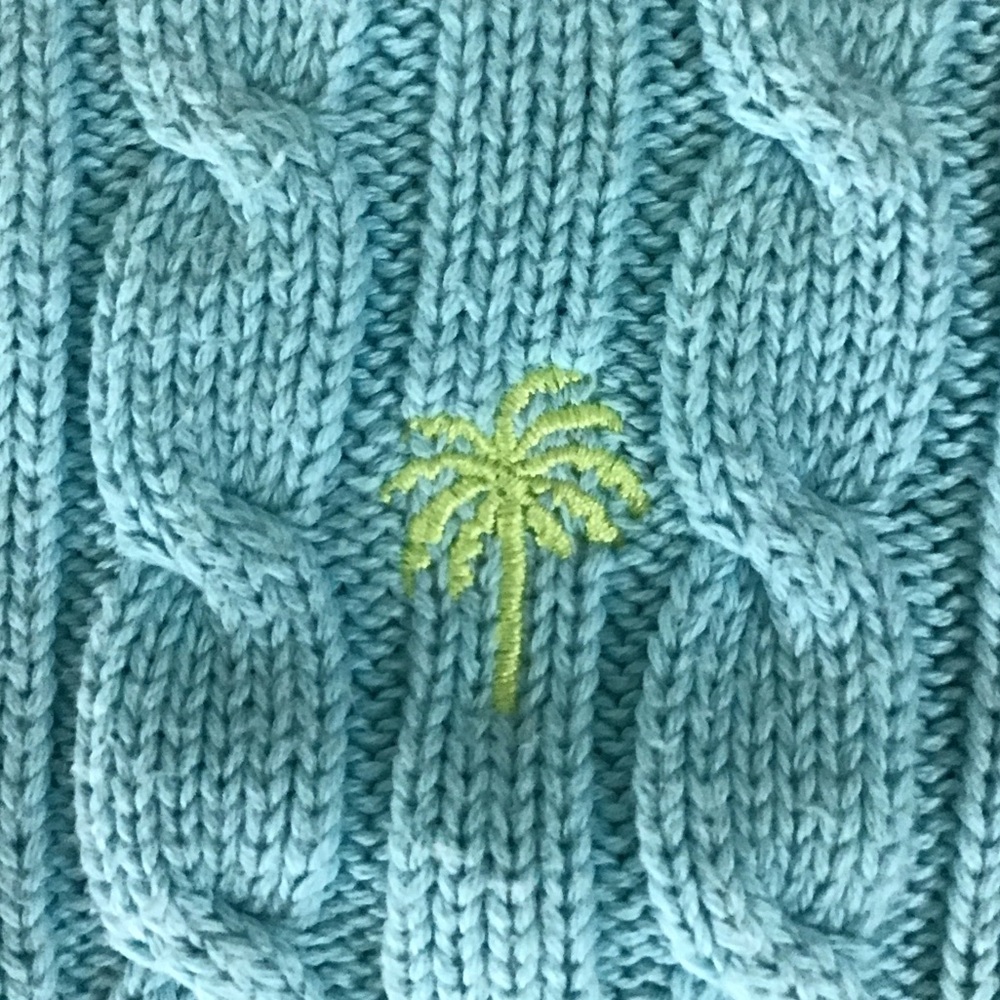 Lilly Pulitzer Cable Knit Crewneck Sweater in Aqua - Picture 4 of 9